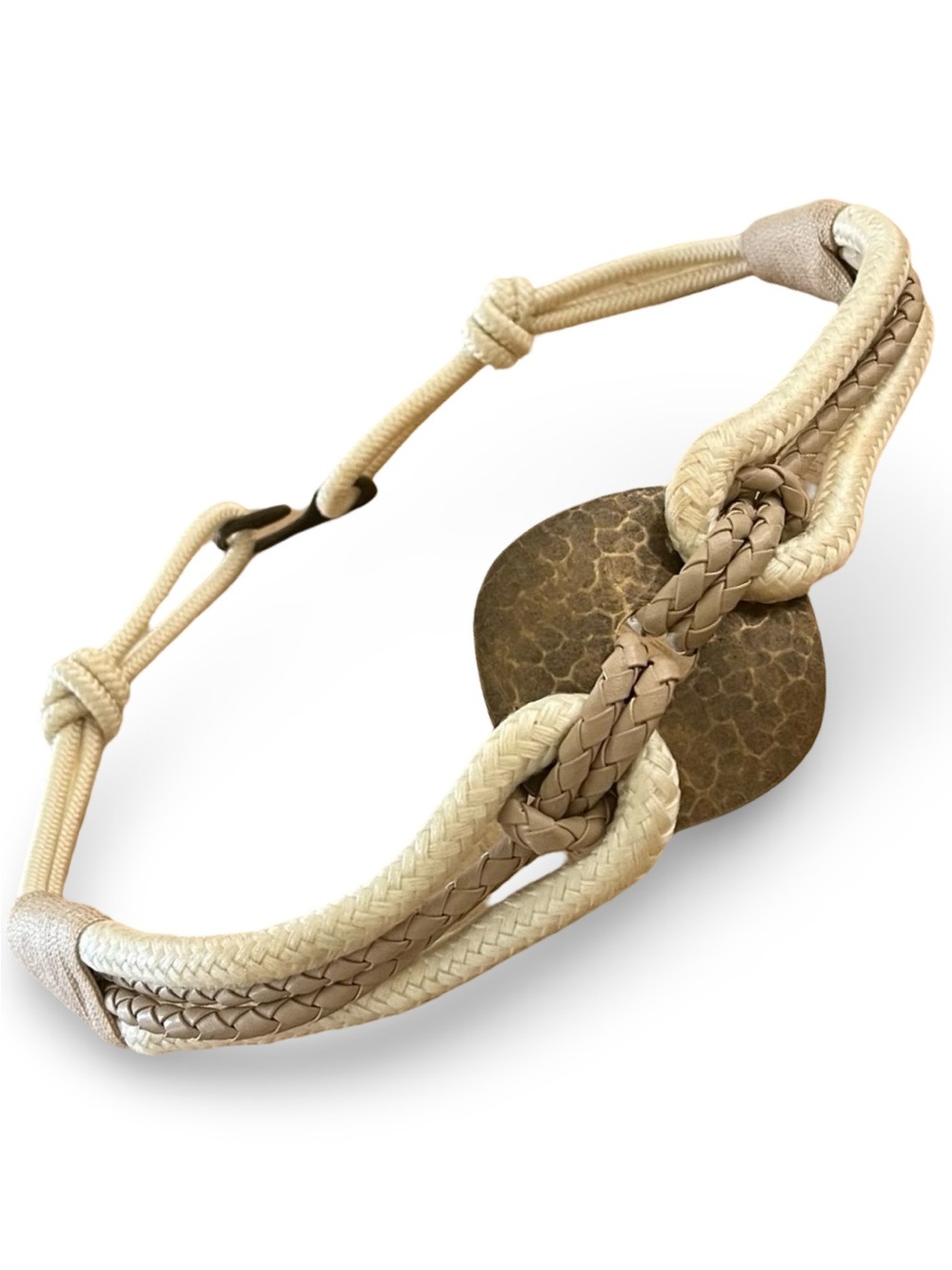 Vintage Leather Shop Medallion Rope Belt Size L